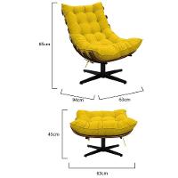 Kit 02 Poltronas E 02 Puffs Costela Base Giratória Corano - 3