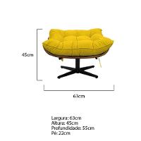 Kit 02 Poltronas E 02 Puffs Costela Base Giratória Corano