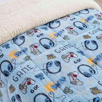 Coberdrom Solteiro Carrosel Kids Manta Flannel Sherpa Infantil Premium Toque Macio - Video Game - 2