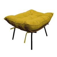 Kit 02 Poltronas E Puff Costela Base Fixa Suede - 2