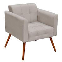 Kit 2 Poltronas Sala de Estar Pés Palito Ana Suede Bege Ibiza - 10