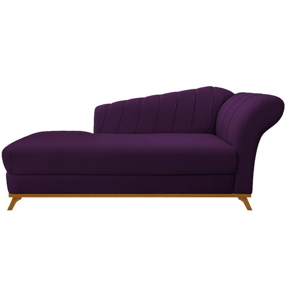 Kit Diva Recamier Vanessa 160Cm Lado Esquerdo E 02 Poltronas Laura Suede Cor Roxo - 6