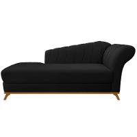 Kit Diva Recamier Vanessa 140Cm Lado Esquerdo E 02 Poltronas Laura Suede Cor Preto - 7