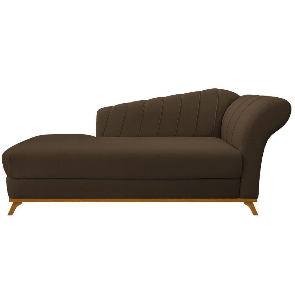Kit Diva Recamier Vanessa 140Cm Lado Esquerdo E 02 Poltronas Laura Suede Cor Marrom - 7