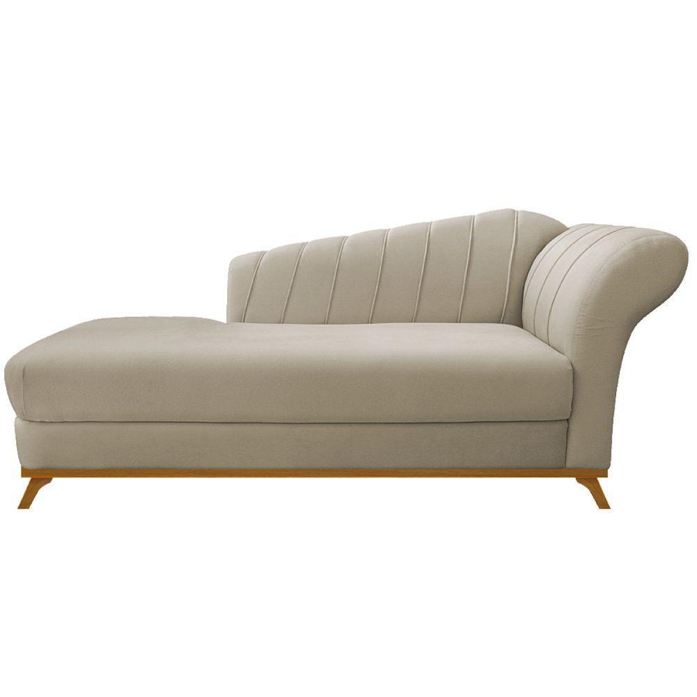 Kit Diva Recamier Vanessa 140Cm Lado Esquerdo E 02 Poltronas Laura Suede Cor Bege - 5