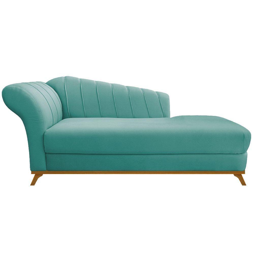 Kit Diva Recamier Vanessa 160Cm Lado Direito E 02 Poltronas Laura Suede Cor Azultiffany - 4