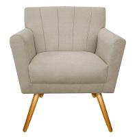 Kit Diva Recamier Vanessa 160Cm Lado Esquerdo E 02 Poltronas Laura Suede Cor Bege - 6