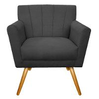 Kit Diva Recamier Vanessa 185Cm Lado Esquerdo E 02 Poltronas Laura Linho Cor Cinzaescuro - 6