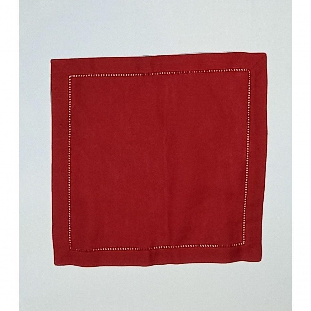 Guardanapo De Linho Natal Vermelho 45x45 Cm - 4