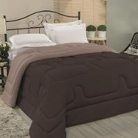 Edredom Cobertor Foster King Malha 100% Algodão Fio Penteado Pesado Grosso - Marrom E Chocolate - 1