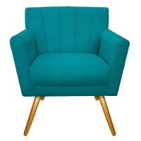 Kit Diva Recamier Vanessa 185Cm Lado Esquerdo E 02 Poltronas Laura Suede Cor Azulturquesa - 6