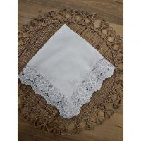 Guardanapo Com Renda Em Flores Branco 45x45cm - 3