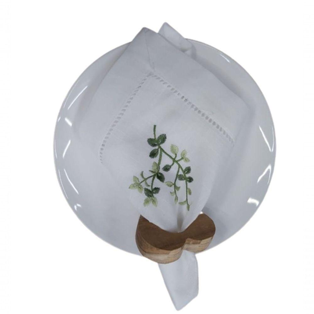 Guardanapo Branco Com Detalhes 45x45cm - 1