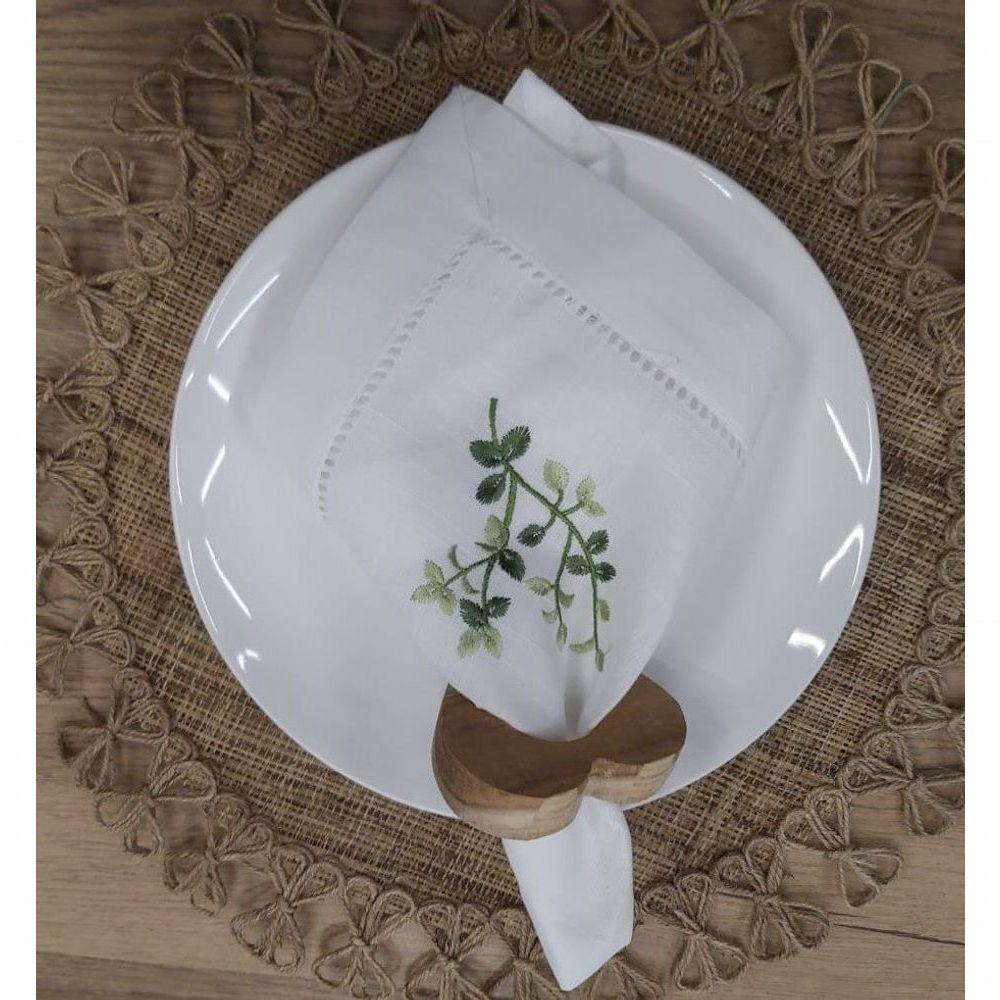 Guardanapo Branco Com Detalhes 45x45cm - 2