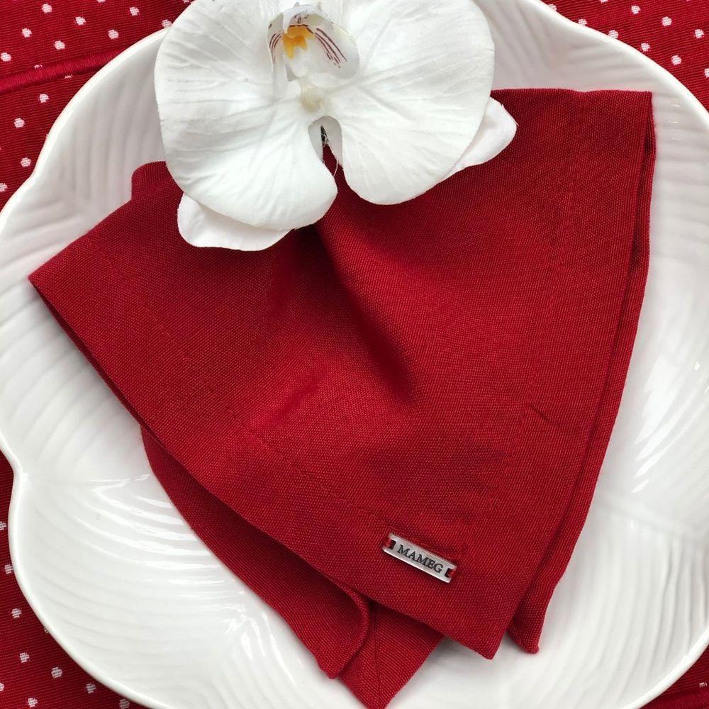 Guardanapo Em Tecido Jacquard Liso 40x40cm Mameg Vermelho - 2