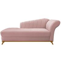 Kit Diva Recamier Vanessa 140Cm Lado Esquerdo E 02 Poltronas Laura Suede Cor Rosê - 7