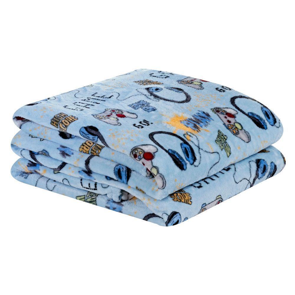 Cobertor Fantasy Solteiro Infantil Mantinha Flannel Estampada - Games - 1