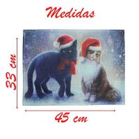 Jogo Americano Estampa Natal Gatinho Natalino 2 Peças - 2