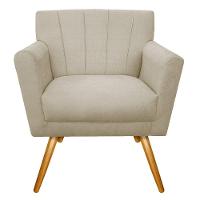 Kit Diva Recamier Vanessa 160Cm Lado Esquerdo E 02 Poltronas Laura Linho Cor Bege - 6