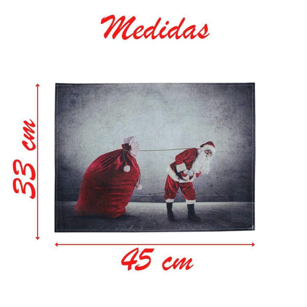 Jogo Americano Estampa Natalina Papai Noel 2 Peças - 2