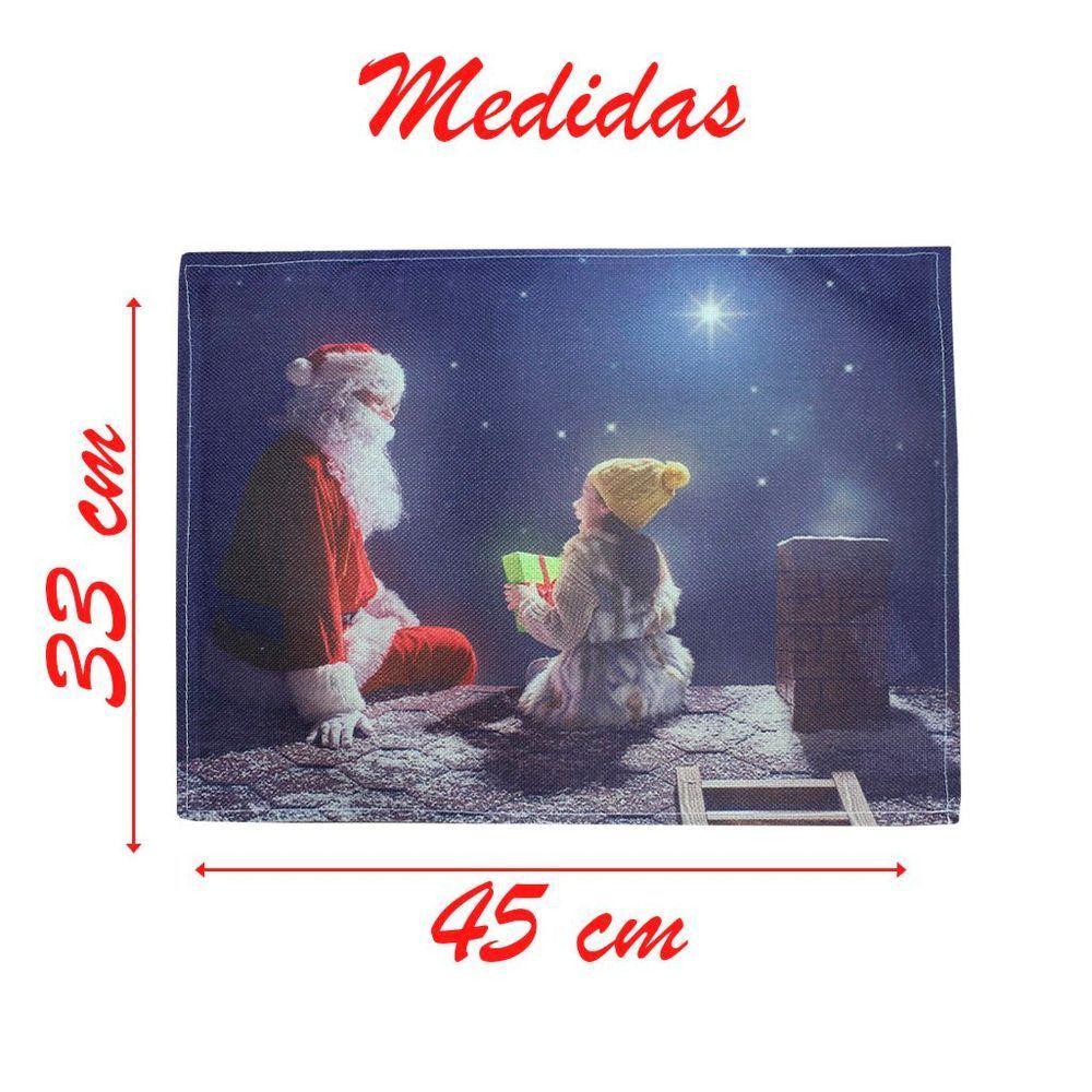 Jogo Americano Estampa Natalina Papai Noel 4 Peças - 2