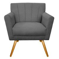 Kit Diva Recamier Vanessa 185Cm Lado Direito E 02 Poltronas Laura Suede Cor Cinza - 6