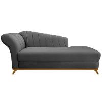 Kit Diva Recamier Vanessa 185Cm Lado Direito E 02 Poltronas Laura Suede Cor Cinza - 7