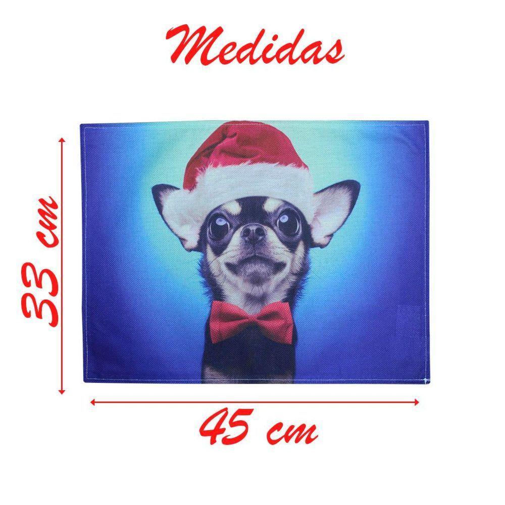 Jogo Americano Estampa Natal Cachorro Natalino 4 Peças - 2