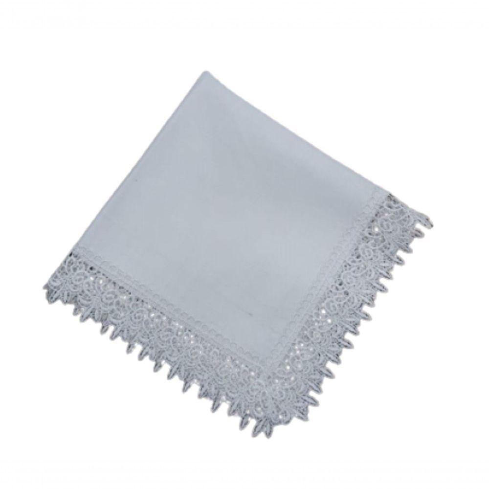 Guardanapo Branco Com Renda 45x45cm - 1