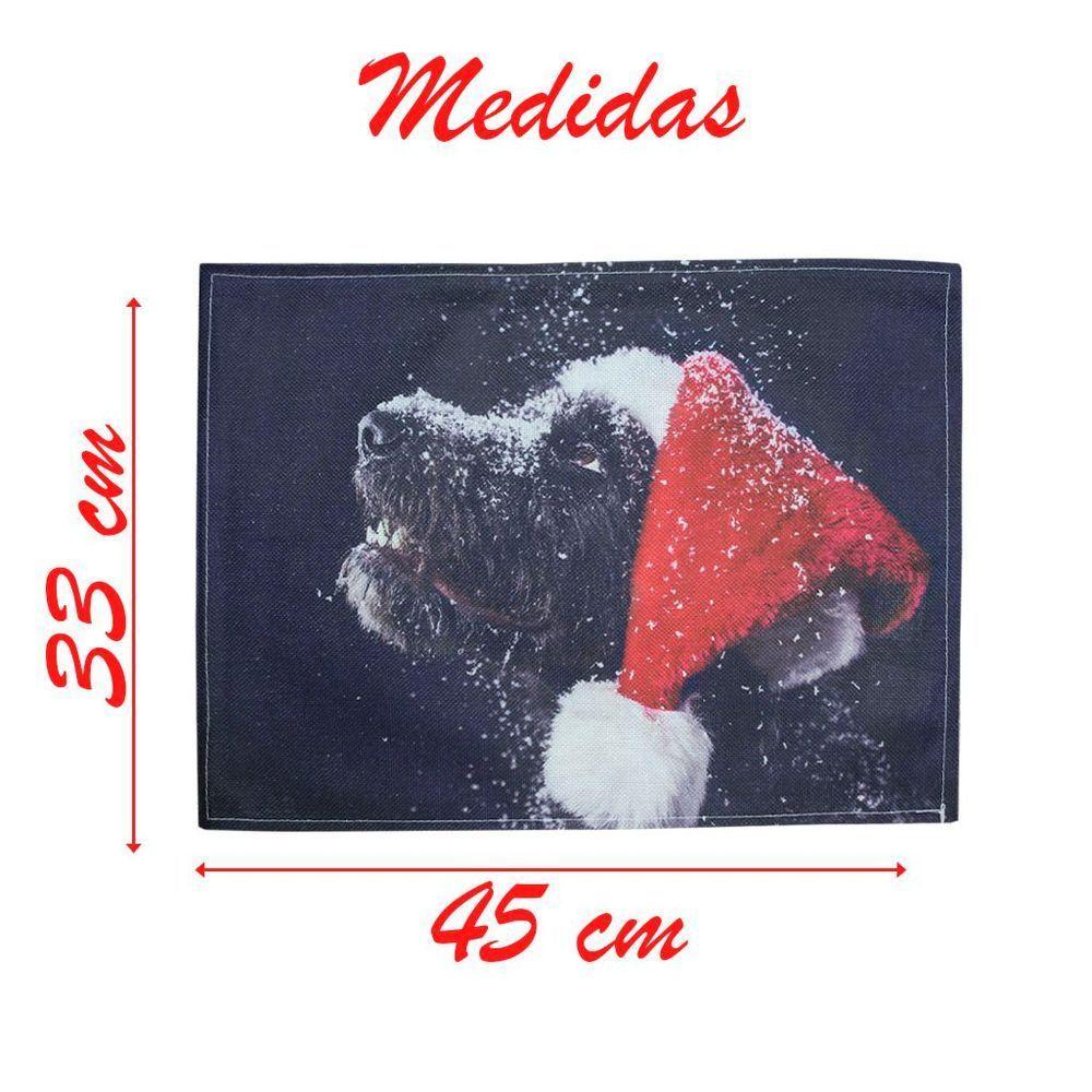 Jogo Americano Estampa Natal Cachorro Natalino 2 Peças - 2