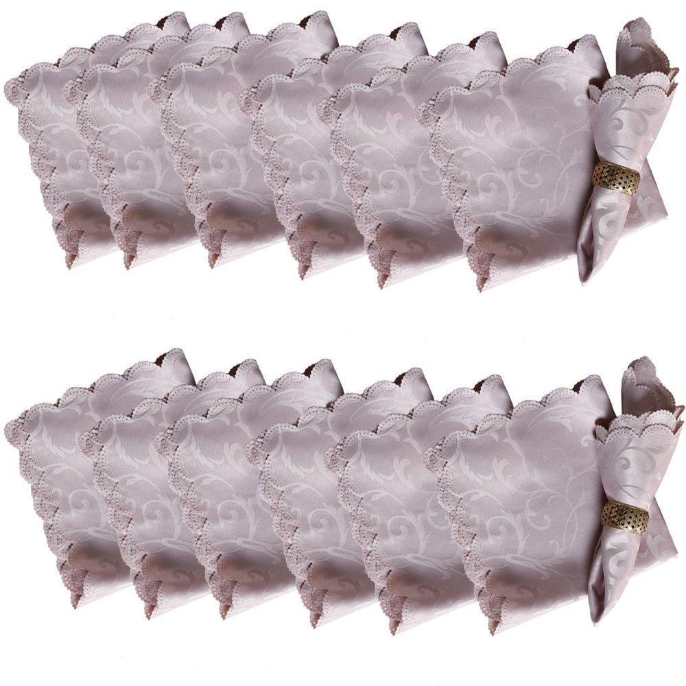 Kit 12 Guardanapos Jacquard 40X40Cm Acabamento Ultrassonic - 1