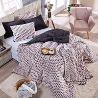 Kit Coberdrom Nevada Estampado Losangos Preto King 03pçs - Dupla Face - 3