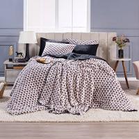 Kit Coberdrom Nevada Estampado Losangos Preto Queen 03pçs - Dupla Face - 3