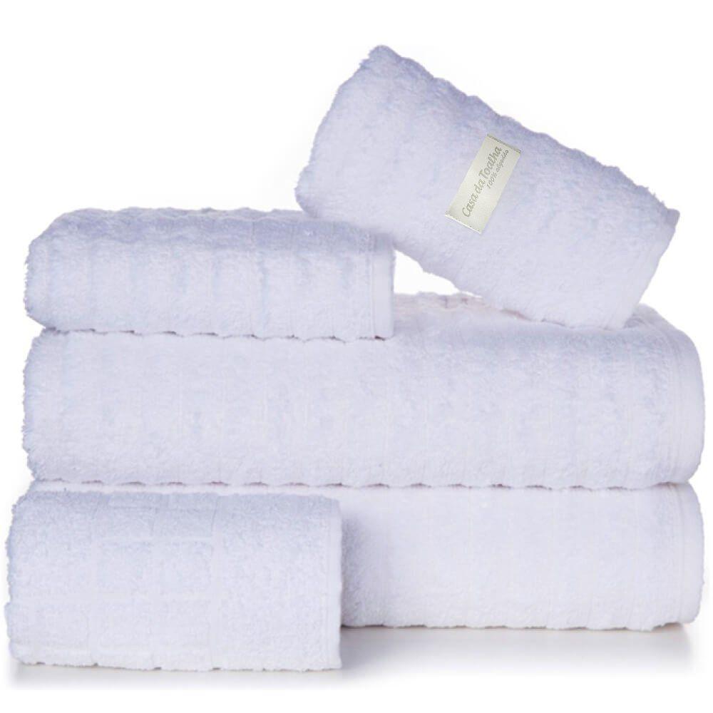 Jogo De Toalha 100% Algodão Com 2 Banhão 2 Rosto 1 Piso - 1