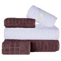 Jogo De Toalha 5 Peças Jogo De Banho Fio Penteado Kit Toalha - 1