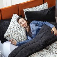 Kit Coberdrom Nevada Estampado Onça Preto Casal Padrão 03pçs - Dupla Face - 6