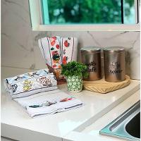 Kit Com 5 Pano De Copa Atoalhado Pano De Prato 100% Algodão