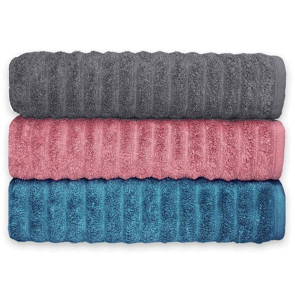 Kit 3 Toalhas De Banho Gramatura 500 Jogo De Toalha Banhão - 1