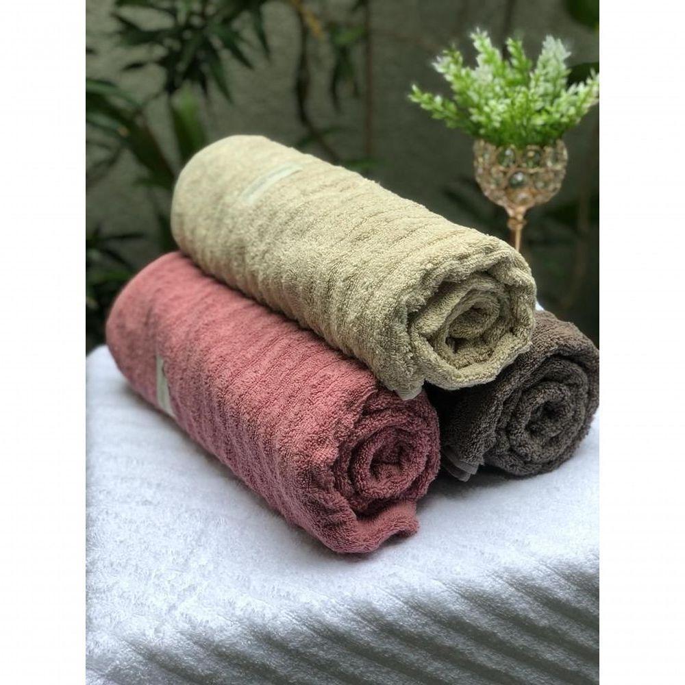 Kit 3 Toalhas De Banho Gramatura 500 Jogo De Toalha Banhão - 5