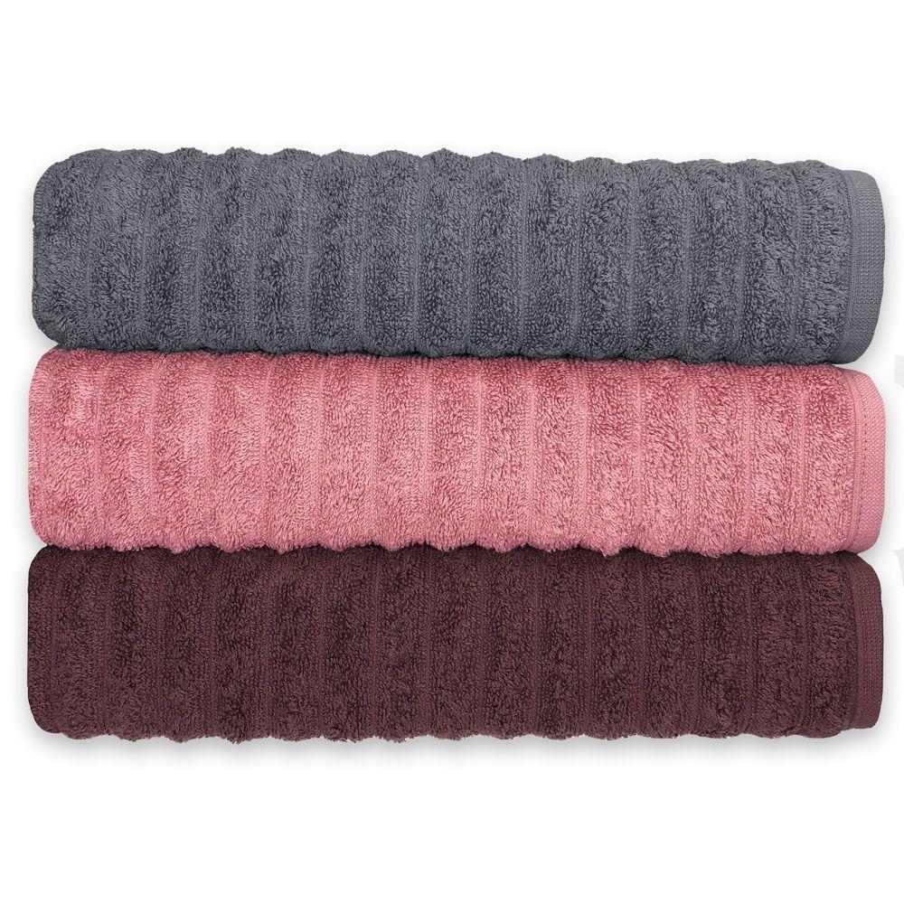 Kit 3 Toalhas De Banho Gramatura 500 Jogo De Toalha Banhão - 1