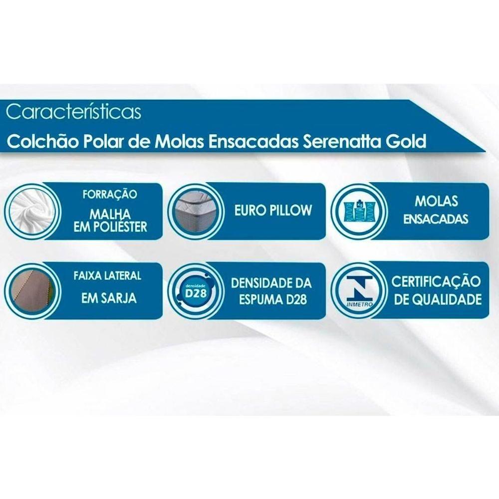 Cama Box Casal: Colchão Molas Ensacadas Polar MasterPocket Serenatta + Base CRC Rústico Black(138x188) - 2