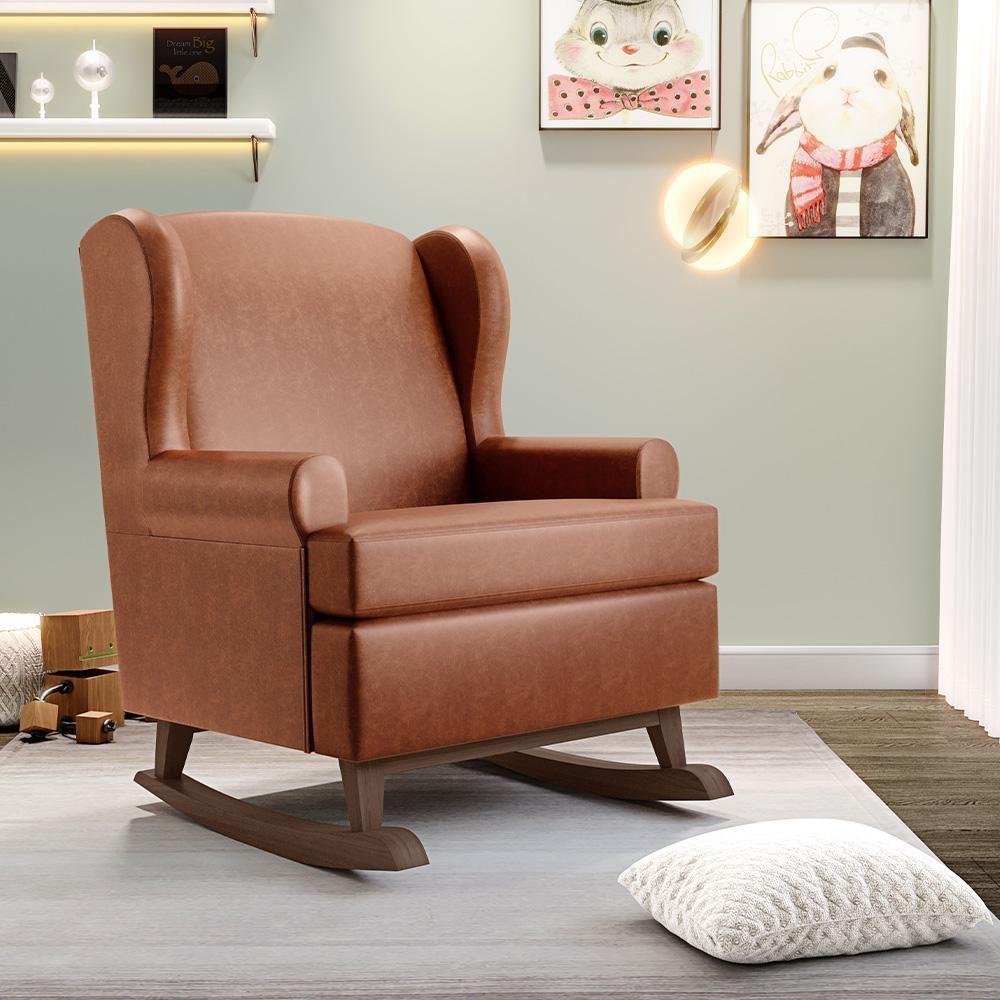 Kit 2 Poltronas Malu Base De Madeira P02 Couríssimo Camel - 8