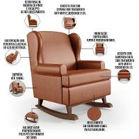 Kit 2 Poltronas Malu Base De Madeira P02 Couríssimo Camel - 6