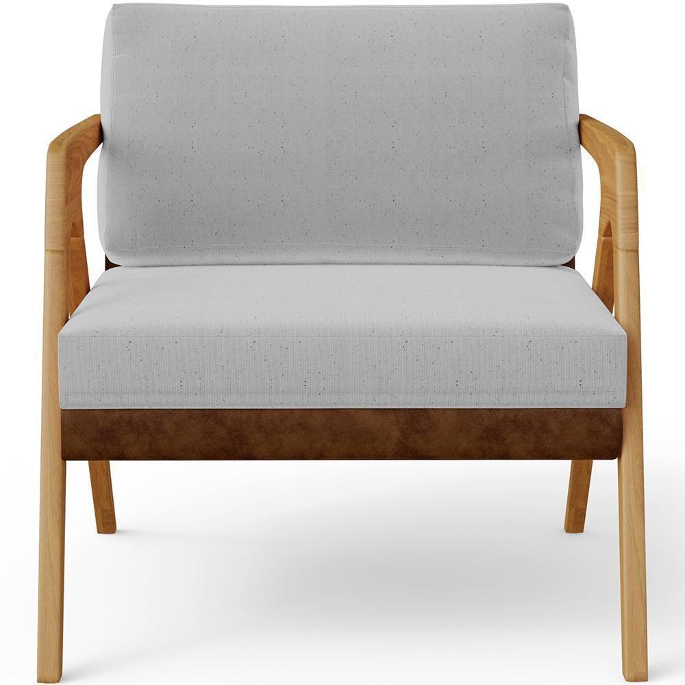 Kit 3 Poltronas Pietra L02 Couríssimo Marrom Linho Cinza - 3