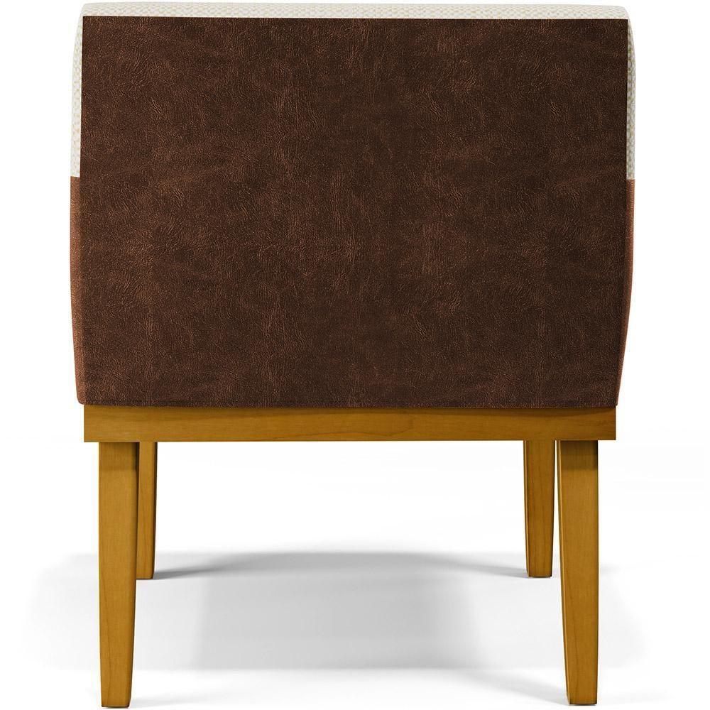 Kit 04 Poltronas Decorativa Base Mel Beatriz W01 Linho Champagne Couríssimo Marrom - Lyam Decor - 2