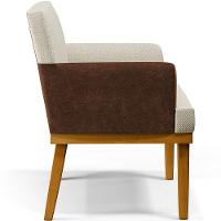 Kit 04 Poltronas Decorativa Base Mel Beatriz W01 Linho Champagne Couríssimo Marrom - Lyam Decor