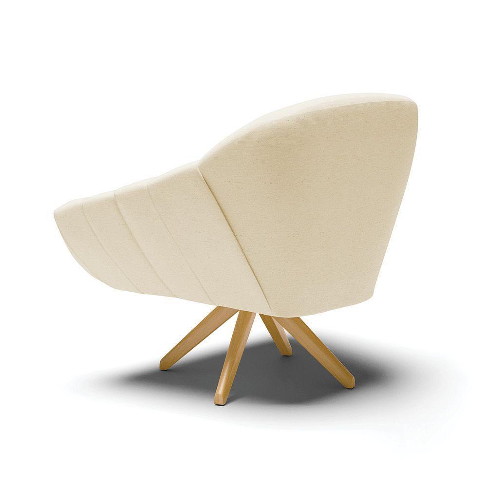 Kit 02 Poltronas Giratória Linho Base Madeira Grafite - 5