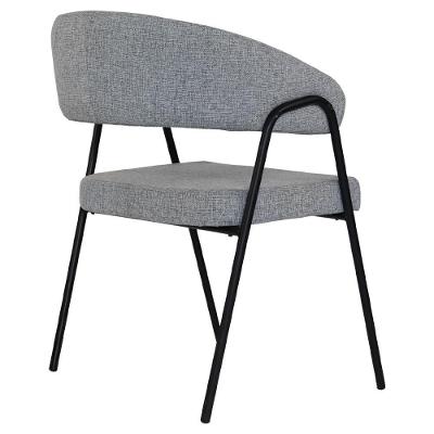 Poltrona Aero Cadeira Decorativa Com Apoio Cinza Overseas