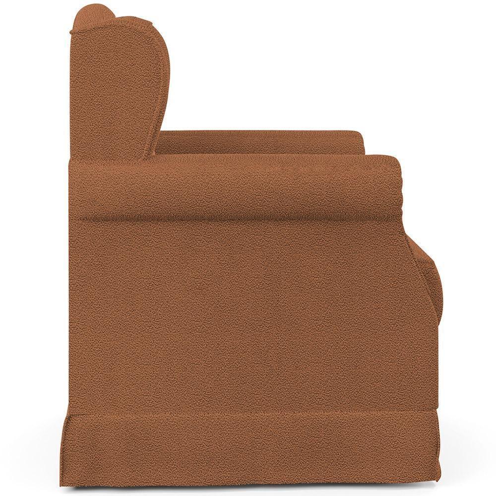 Poltrona De Amamentação Com Balanço E Puff Elisa P02 Bouclê Terracota - Lyam Decor - 2