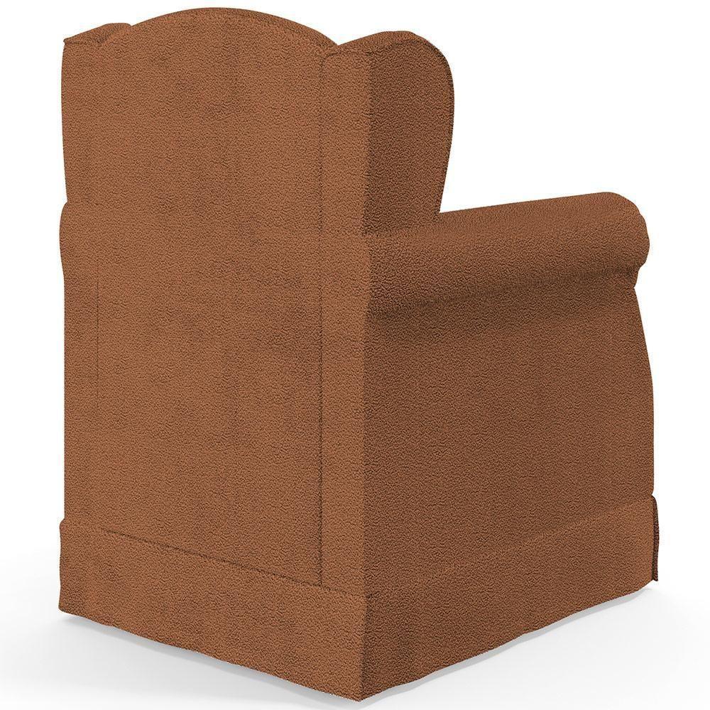 Poltrona De Amamentação Com Balanço E Puff Elisa P02 Bouclê Terracota - Lyam Decor - 3
